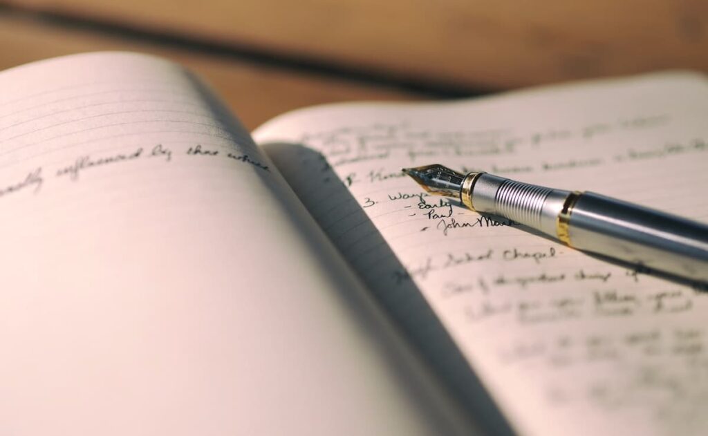 Journaling with fountain pen