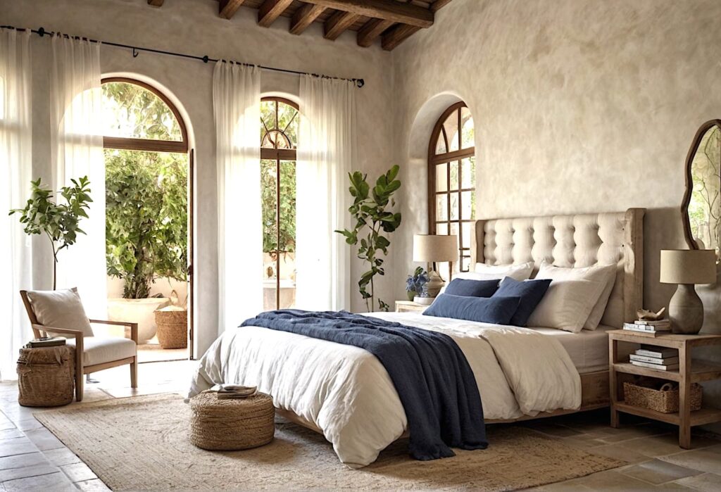 Mediterranean Rustic Style Bedroom 